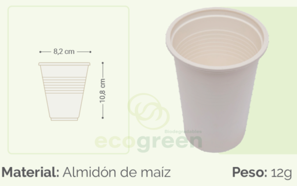 VASO 12 ONZAS PAQUETE X 25 ECOGREEN En Almidon de Maiz